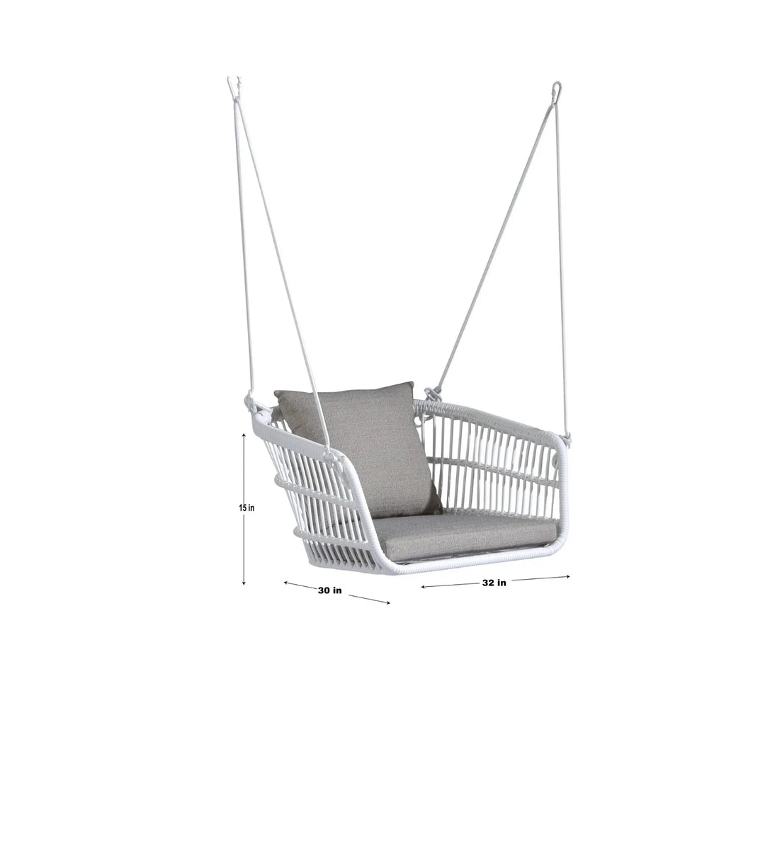 Virasat Yeta Single Seater Hanging Swing Without Stand For Balcony , Garden Swing (White)