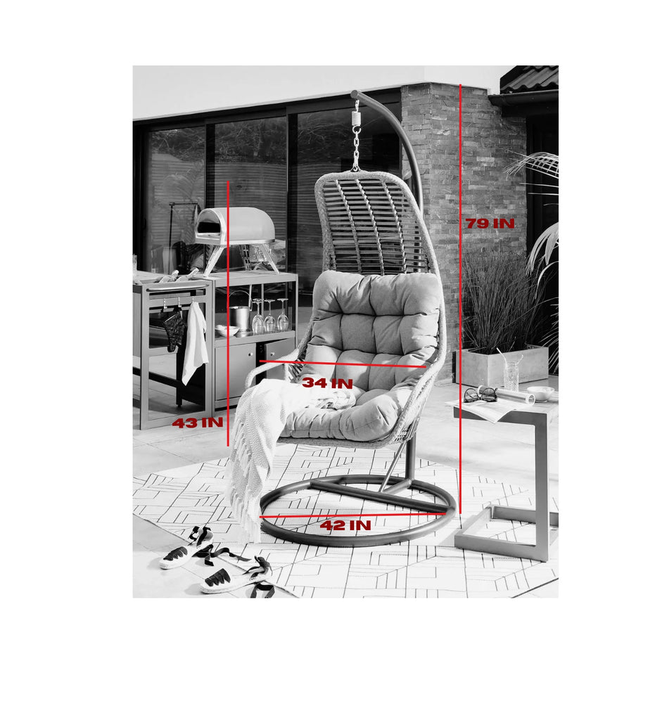 Virasat Single Seater Hanging Swing With Stand For Balcony, Garden Swing (Dark Brown)-VIRASAT FURNITURE & FURNISHING