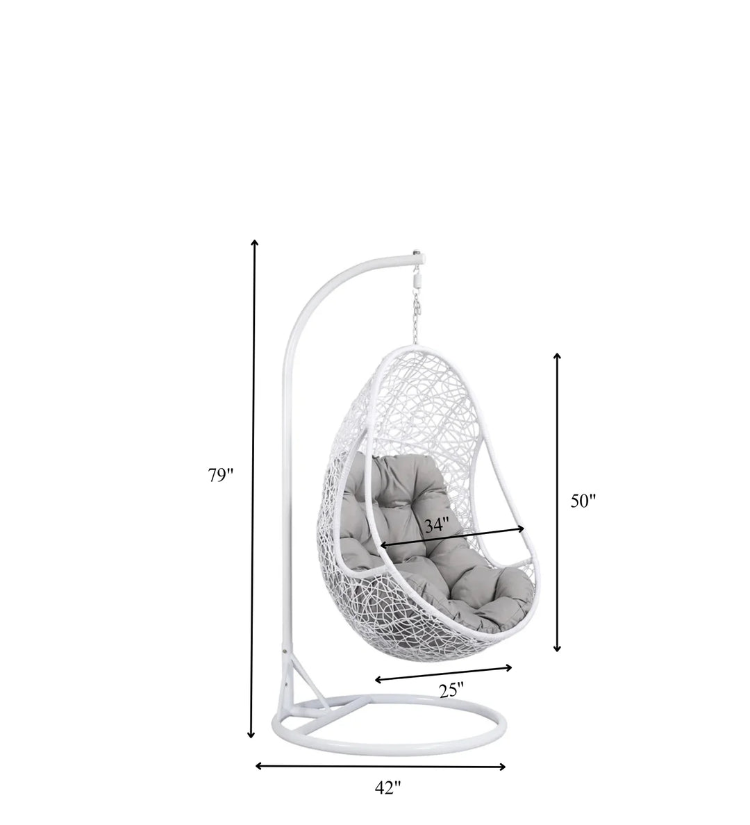 Virasat Lothario Single Seater Hanging Swing With Stand For Balcony , Garden Swing (White)