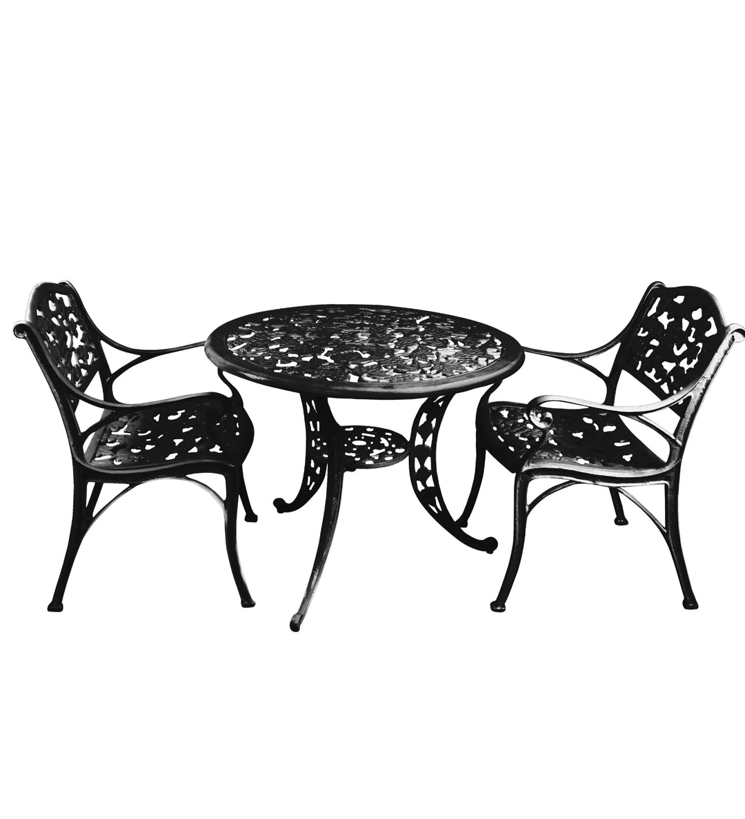 Virasat Lenz Cast Aluminium Garden Patio Seating 2 Chair and 1 Table Set