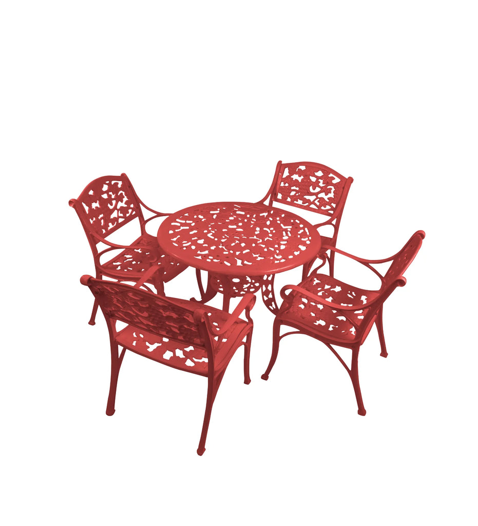 Virasat Cast Aluminium Garden Patio Seating 4 Chair and 1 Table Set-VIRASAT FURNITURE & FURNISHING