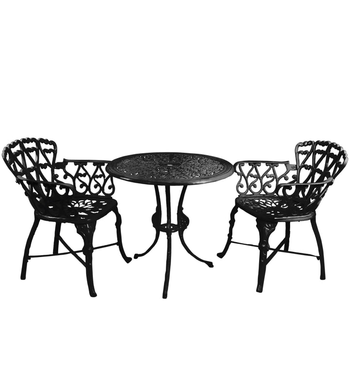 Virasat Rino Cast Aluminium Garden Patio Seating 2 Chair and 1 Table Set