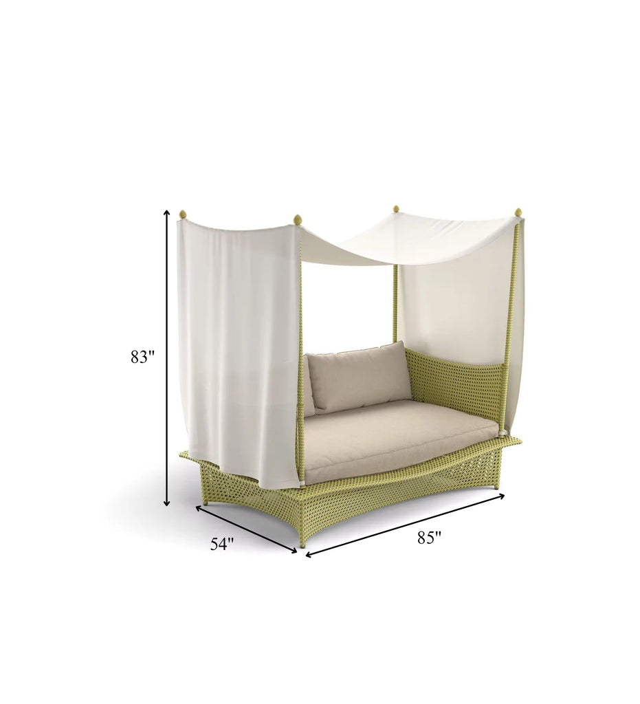 Virasat Outdoor Poolside Sunbed With Cushion Daybed (Green)-VIRASAT FURNITURE & FURNISHING