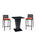 Virasat Outdoor Patio Bar Set 2 Chairs and 1 Table Set Black-VIRASAT FURNITURE & FURNISHING