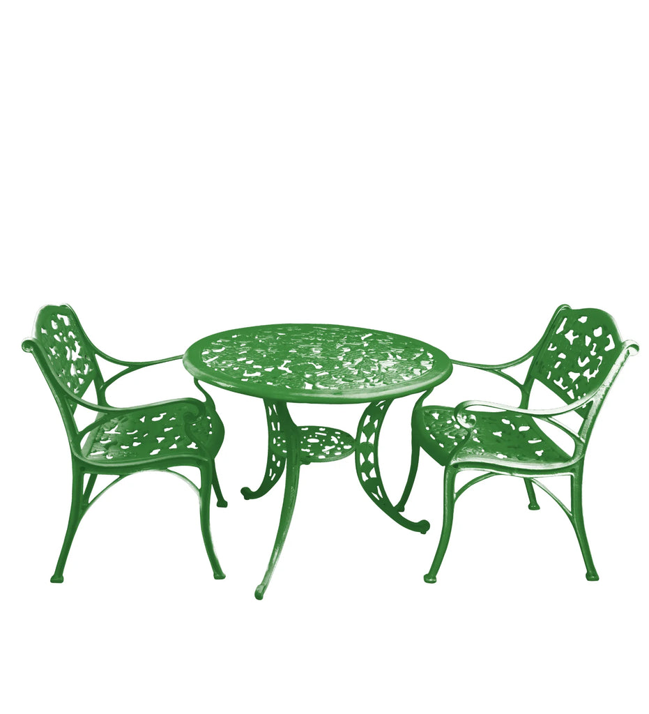 Virasat Cast Aluminium Garden Patio Seating 2 Chair and 1 Table Set-VIRASAT FURNITURE & FURNISHING