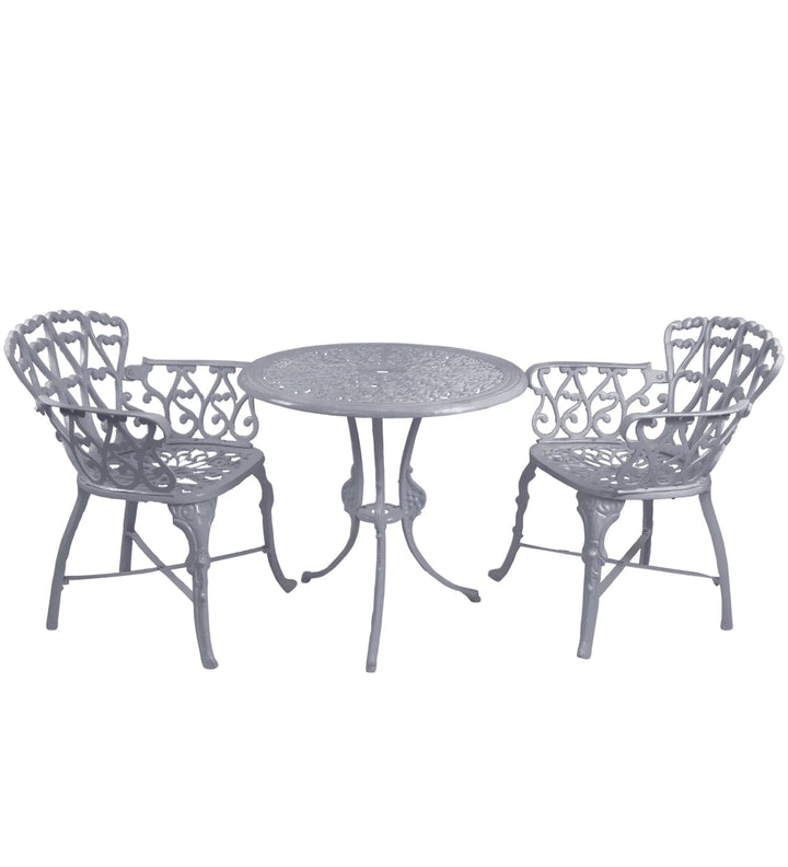 Virasat Rino Cast Aluminium Garden Patio Seating 2 Chair and 1 Table Set