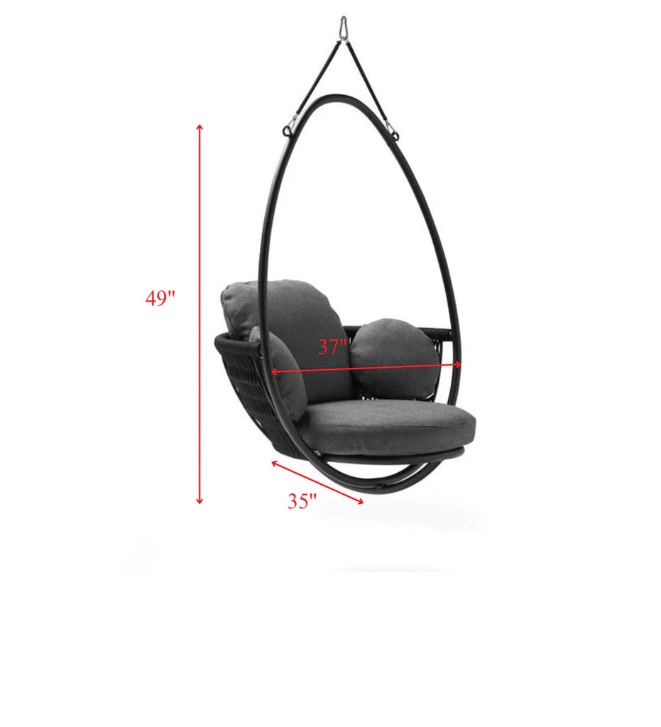 VIRASAT FURNITURE SINGLE SEATER HANGING SWING WITHOUT STAND FOR BALCONY & GARDEN SWING