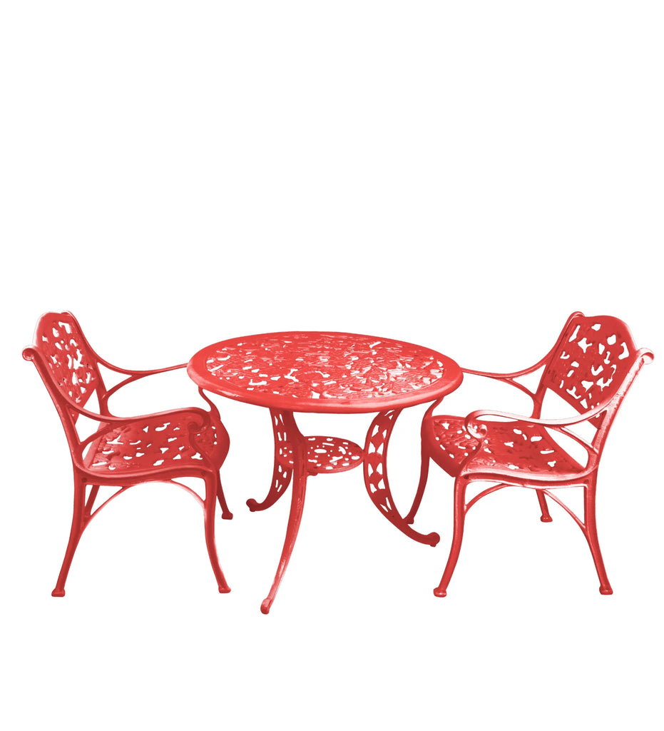 Virasat Cast Aluminium Garden Patio Seating 2 Chair and 1 Table Set-VIRASAT FURNITURE & FURNISHING