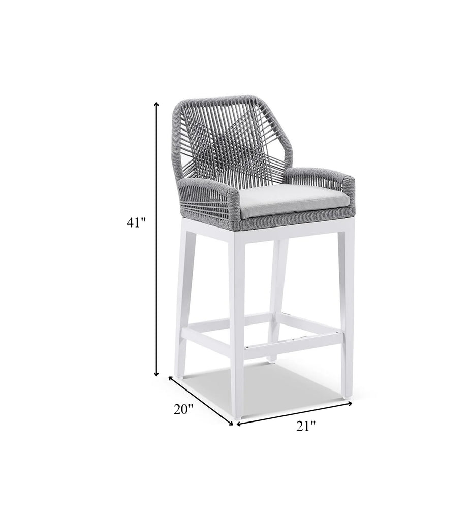 Virasat Outdoor Patio Bar Sets 4 Chairs and 1 Table Braided & Rope-VIRASAT FURNITURE & FURNISHING