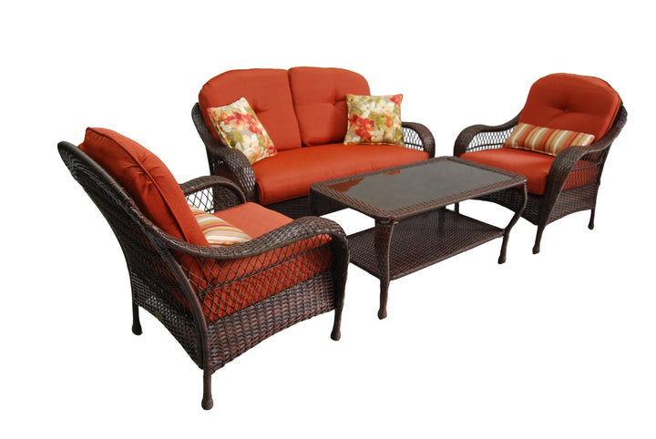 Virasat Dona Outdoor Sofa Set 2 Seater, 2 Single seater and 1 Center Table (Dark Brown)