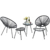 Virasat Outdoor Patio Seating Set 2 Chairs and 1 Table Set (Black)-VIRASAT FURNITURE & FURNISHING