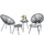 VIRASAT FURNITURE LUNG OUTDOOR PATIO SEATING SET 2 CHAIRS AND 1 TABLE SET (BLACK)