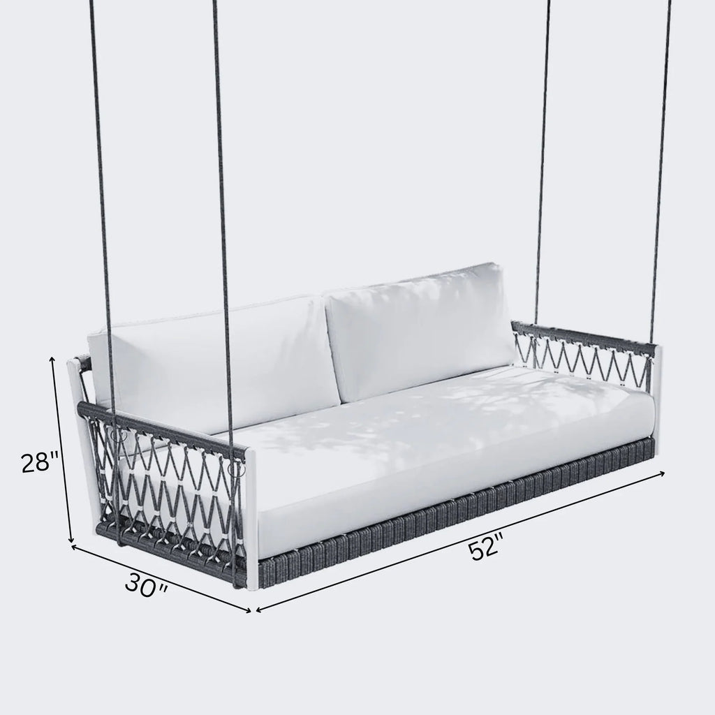 Virasat Double Seater Hanging Swing Without Stand For Balcony, Garden Swing Braided & Rope-VIRASAT FURNITURE & FURNISHING