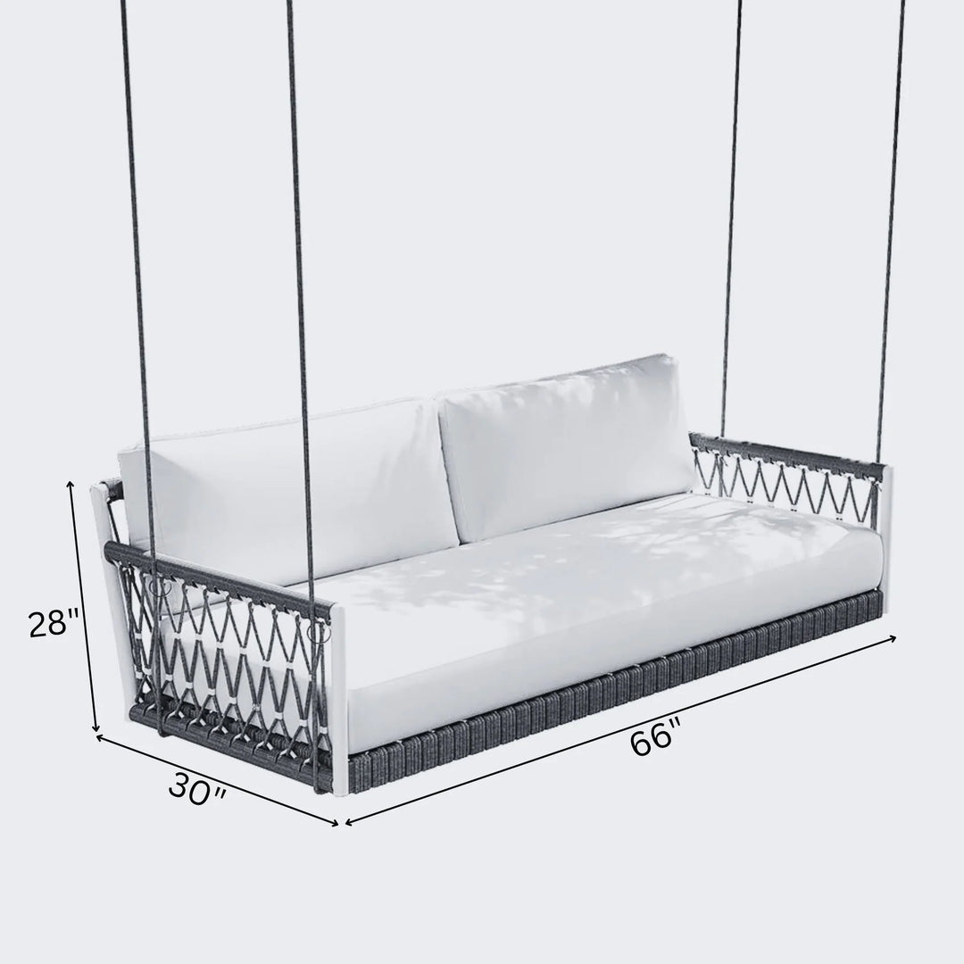 Virasat Adelita Three Seater Hanging Swing Without Stand For Balcony, Garden Swing Braid & Rope