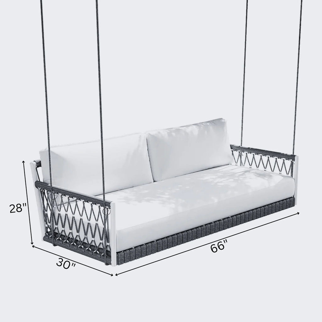 Virasat Three Seater Hanging Swing Without Stand For Balcony, Garden Swing Braid & Rope-VIRASAT FURNITURE & FURNISHING