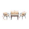Virasat Outdoor Sofa Set 2 Seater, 2 Single Seater and 1 Center Table Set (Black + Beige)-VIRASAT FURNITURE & FURNISHING