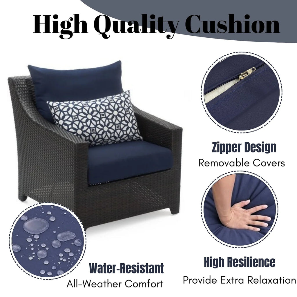 VIRASAT FURNITURE 3-Piece Outdoor Rattan Wicker Patio Set