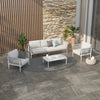 Virasat Outdoor Garden Balcony Sofa Set 2 Seater, 2 Single seater and 1 Center Table Set, Braid & Rope(Grey)-VIRASAT FURNITURE & FURNISHING