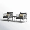 VIRASAT FURNITURE 3-Piece Outdoor Rope Patio Furniture Set with Cushions & Center Table – Beige
