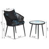 Virasat Outdoor Patio Seating Set 2 Chairs and 1 Table Set Braided & Rop-VIRASAT FURNITURE & FURNISHING