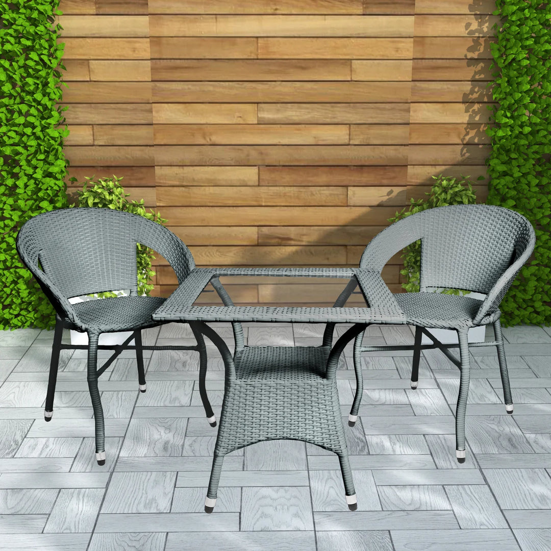 Virasat Hapit Outdoor Patio Seating Set 2 Chairs and 1 Table Set