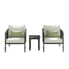 Virasat Outdoor Patio Seating Set 2 Chairs and 1 Table Set (GREY) Braided & Rope-VIRASAT FURNITURE & FURNISHING