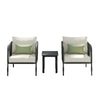 Virasat Outdoor Patio Seating Set 2 Chairs and 1 Table Set (GREY) Braided & Rope-VIRASAT FURNITURE & FURNISHING