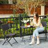 Virasat Outdoor Patio Seating Set 2 Chairs and 1 Table Set Dark Brown-VIRASAT FURNITURE & FURNISHING