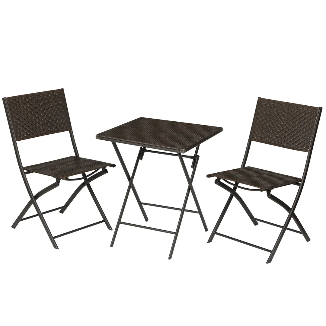 Virasat Boni Outdoor Patio Seating Set 2 Chairs and 1 Table Set (Dark Brown)