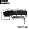VIRASAT FURNITURE 6 SEATER L-SHAPE OUTDOOR BLACK ROPE SOFA SET