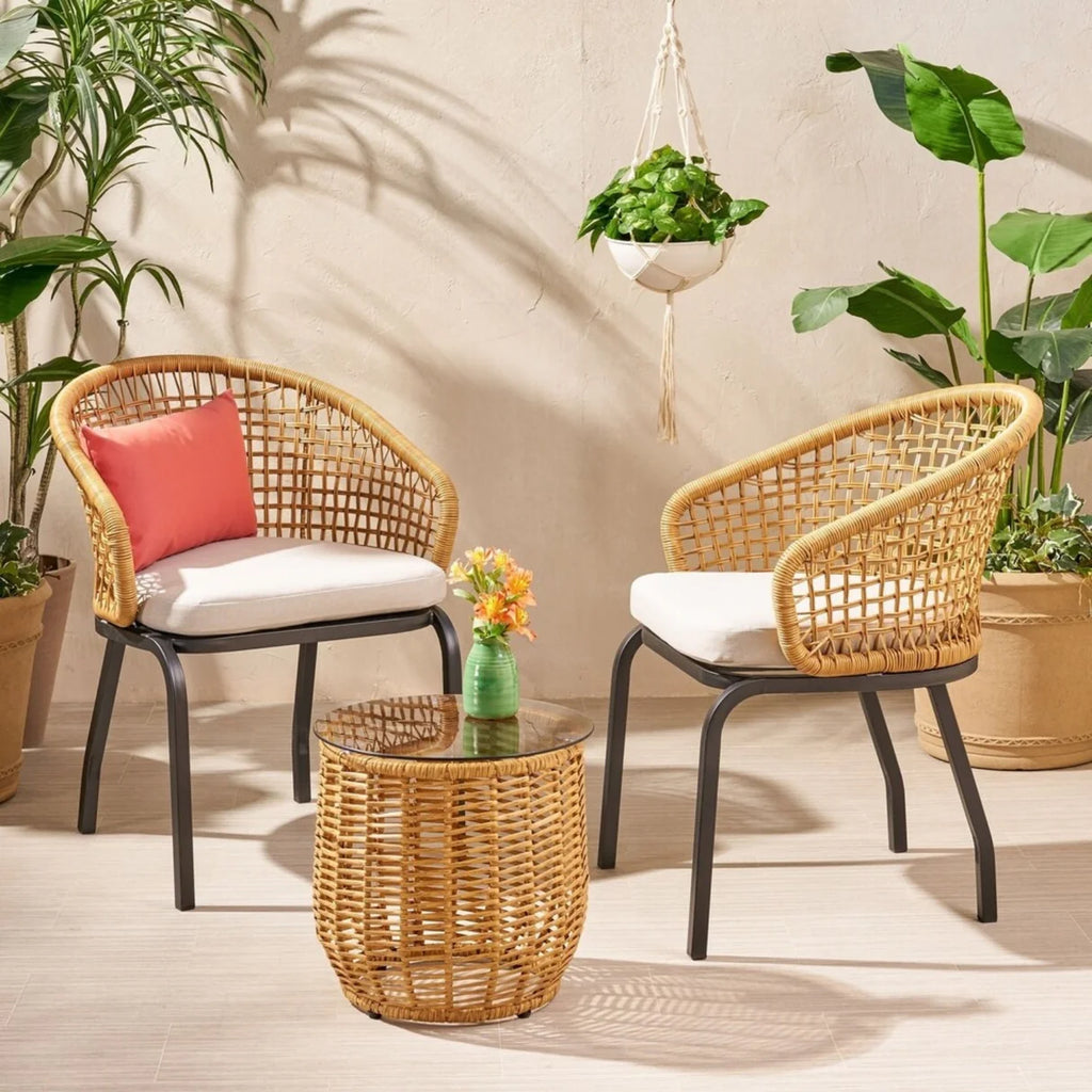 VIRASAT FURNITURE 3 Piece Garden Outdoor Rope Patio Set