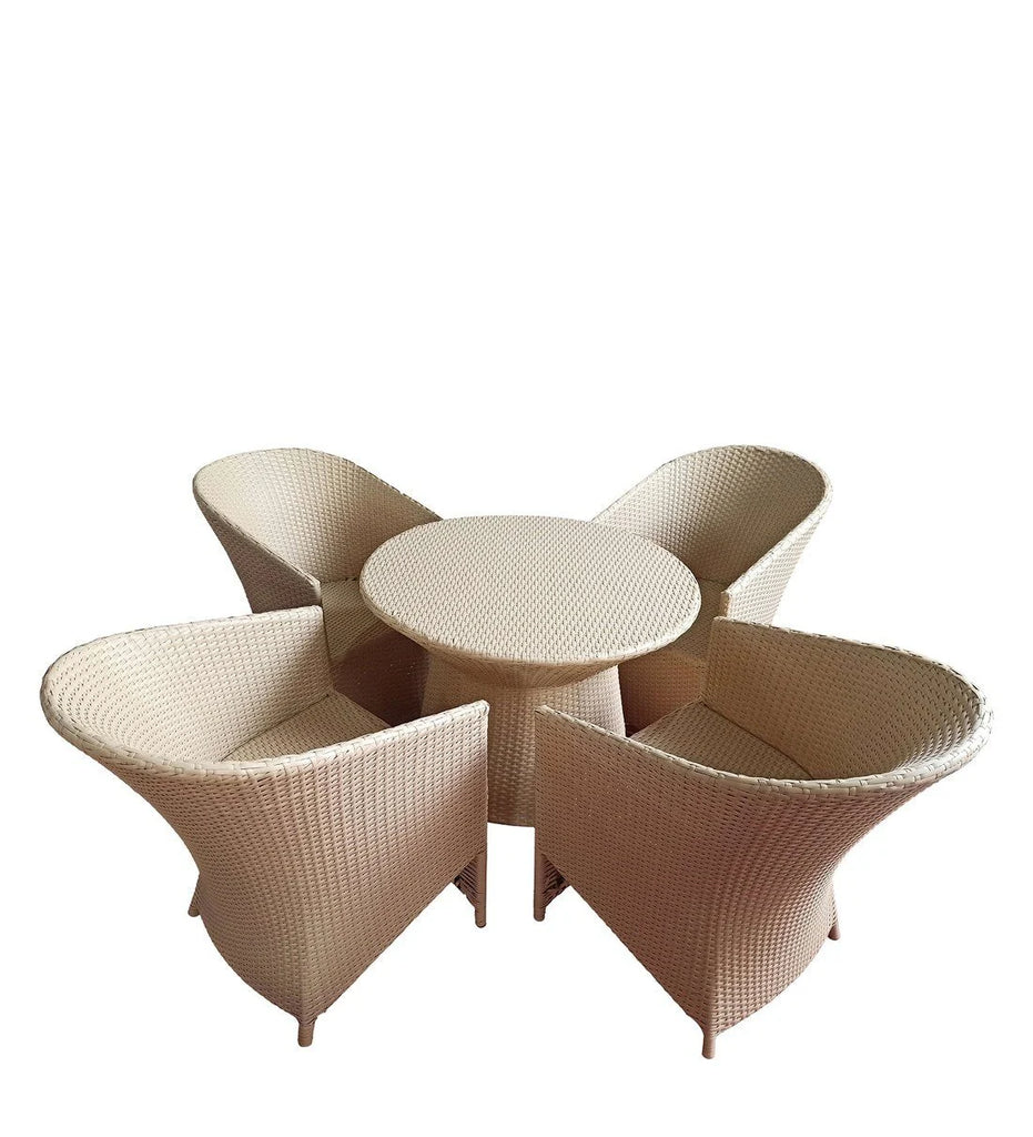 Virasat Outdoor Patio Seating Set 4 Chairs and 1 Table Set (Cream)-VIRASAT FURNITURE & FURNISHING