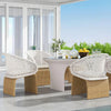 Virasat Outdoor Patio Seating Set 4 Chairs and 1 Table Set (Tan + White)-VIRASAT FURNITURE & FURNISHING