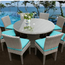 Virasat Outdoor Patio Dining Set 8 Chairs and 1 Table (Silver)