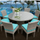 Virasat Outdoor Patio Dining Set 8 Chairs and 1 Table (Silver)