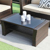 Virasat Outdoor Sofa Set 2 Seater, 2 Single Seater and 1 Center Table (Brown)-VIRASAT FURNITURE & FURNISHING