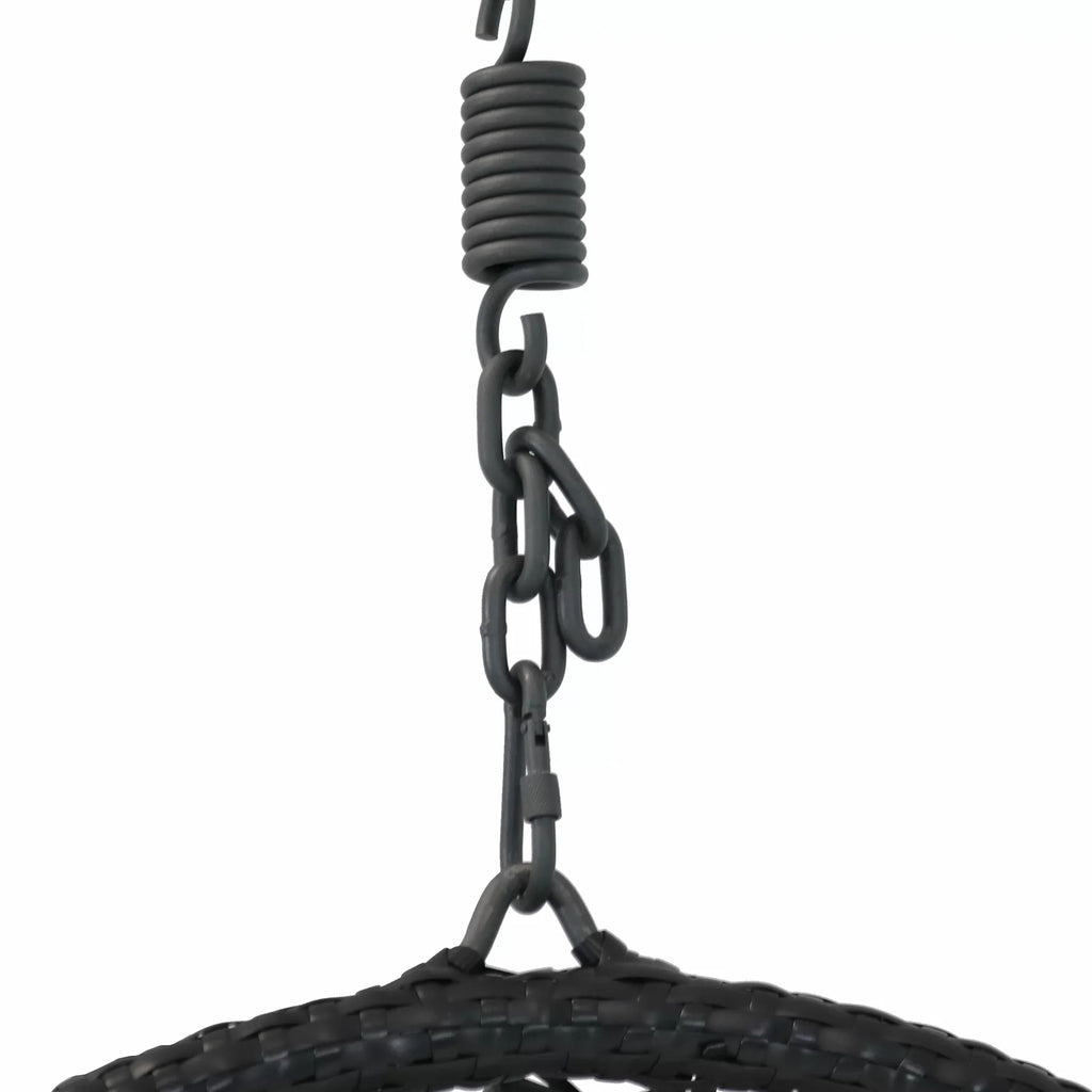 Virasat Single Seater Hanging Swing Without Stand For Balcony, Garden Swing (Black)-VIRASAT FURNITURE & FURNISHING