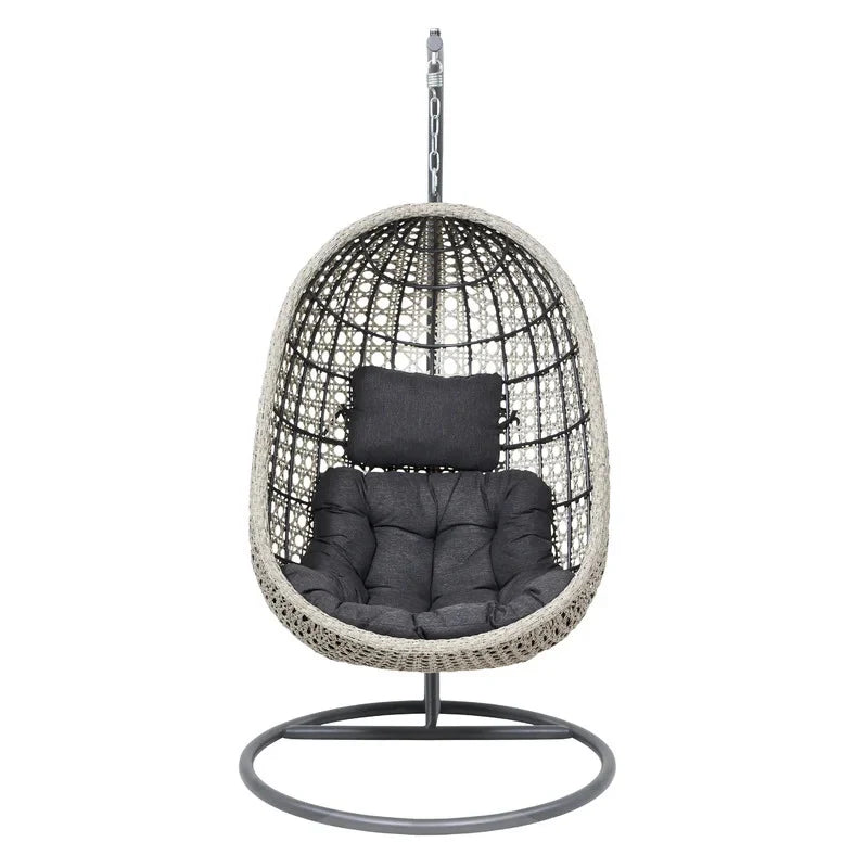 Virasat Single Seater Hanging Swing With Stand For Balcony, Garden Swing (Grey)-VIRASAT FURNITURE & FURNISHING
