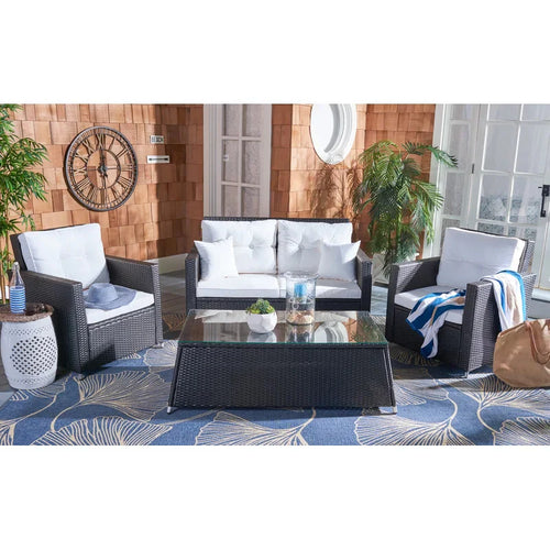 Virasat Outdoor Sofa Set 2 Seater, 2 Single Seater and 1 Center Table (Black + White)-VIRASAT FURNITURE & FURNISHING