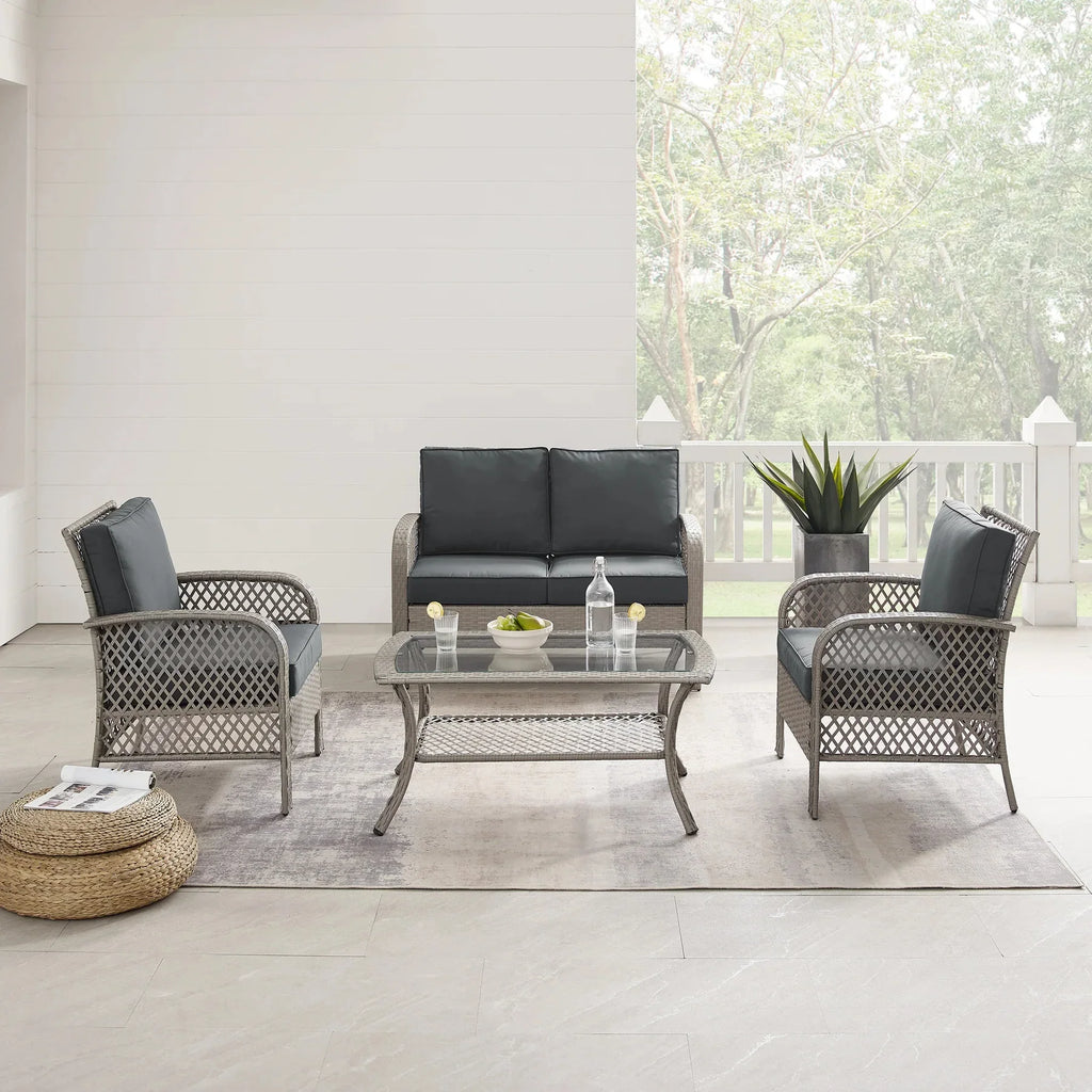 Virasat Outdoor Sofa Set 2 Seater, 2 Single Seater and 1 Center Table (Grey)-VIRASAT FURNITURE & FURNISHING