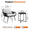 VIRASAT FURNITURE 3-Piece Rope Patio Set – Perfect for Outdoor Entertaining