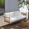 Virasat Double Seater Hanging Swing Without Stand For Balcony, Garden Swing (Tan + White) Braided & Rope-VIRASAT FURNITURE & FURNISHING