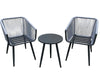 Virasat Outdoor Patio Seating Set 2 Chairs and 1 Table Set (Grey) Braided & Rope-VIRASAT FURNITURE & FURNISHING