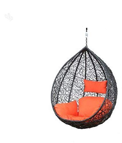 Virasat Single Seater Hanging Swing Without Stand For Balcony , Garden Swing (Dark Brown)-VIRASAT FURNITURE & FURNISHING