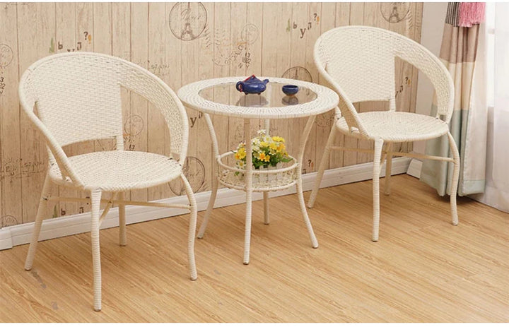 Virasat Prishu Outdoor Patio Seating Set 2 Chairs and 1 Table Set (Cream)