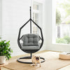 Virasat Single Seater Hanging Swing With Stand For Balcony, Garden (Black) Braided & Rope-VIRASAT FURNITURE & FURNISHING