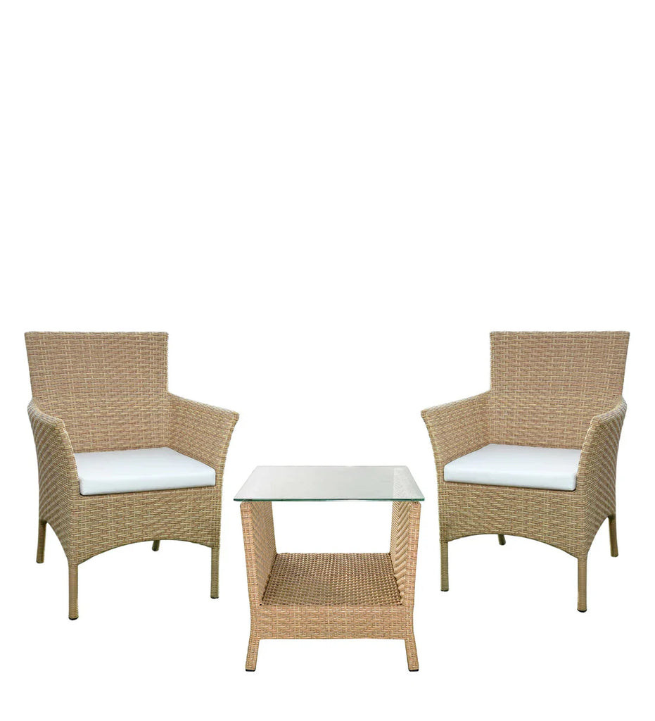 Virasat Outdoor Patio Seating Set 2 Chairs and 1 Table Set (Cream)-VIRASAT FURNITURE & FURNISHING