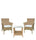 Virasat Outdoor Patio Seating Set 2 Chairs and 1 Table Set (Cream)-VIRASAT FURNITURE & FURNISHING