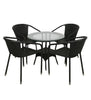Virasat Outdoor Patio Seating Set 4 Chairs and 1 Table Set (Black)-VIRASAT FURNITURE & FURNISHING