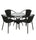 Virasat Outdoor Patio Seating Set 4 Chairs and 1 Table Set (Black)-VIRASAT FURNITURE & FURNISHING